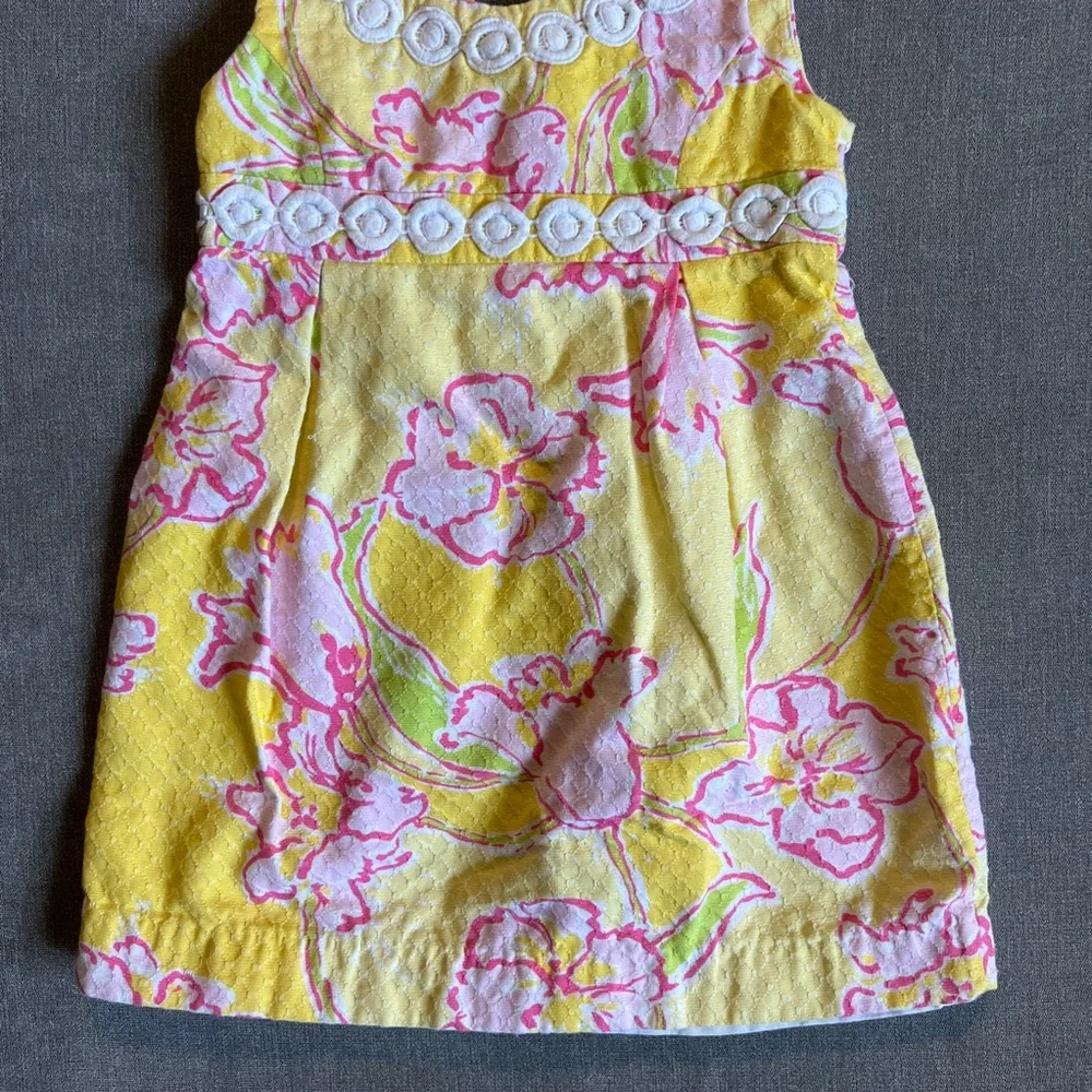 Lilly Pulitzer dress‎ girls 4 yellow pink adelson day star fruit mini floral